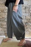 Arbi Gingham 7/8 Barrel Pant Black